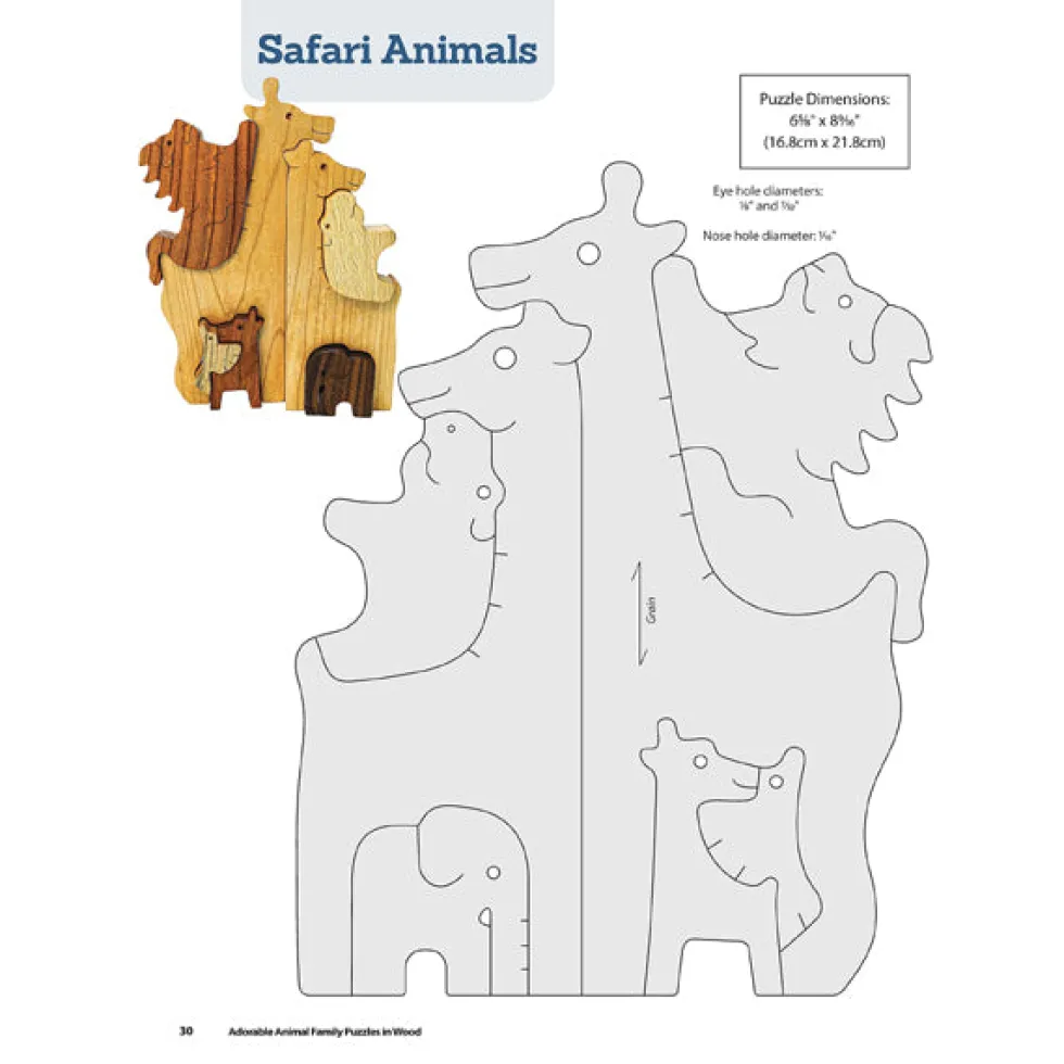 Adorable Animal Family Puzzles in Wood