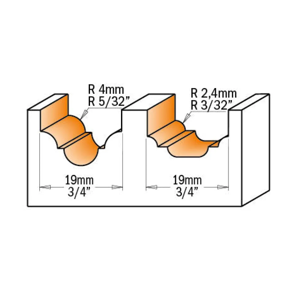 CMT Decorative Ogee Router Bit - 1/4 inch shank