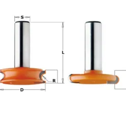CMT 1/8 inch Radius Flute & Bead Router Bit Set