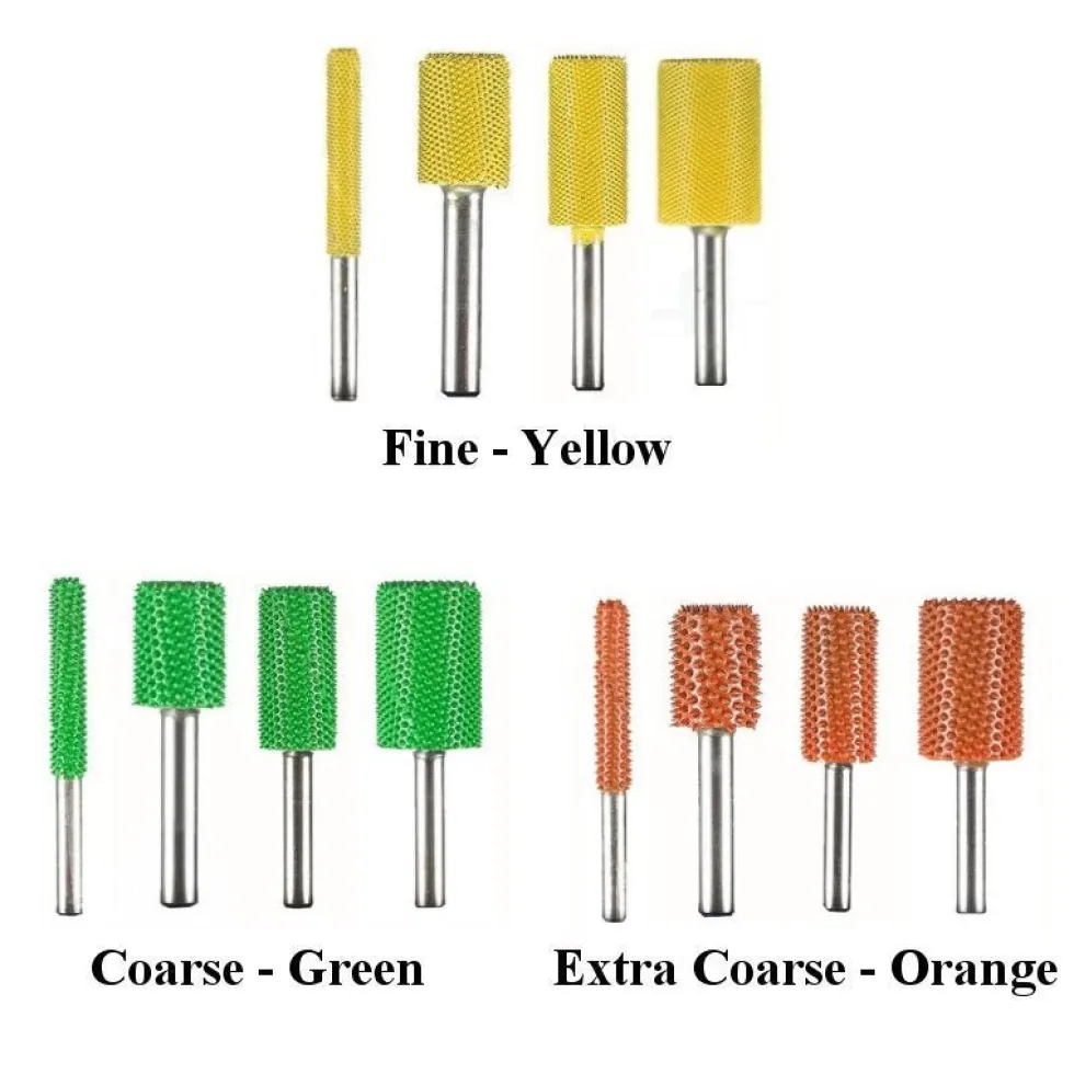 Cylinder Saburr Tooth Carbide Burrs - 1/4 inch Shank