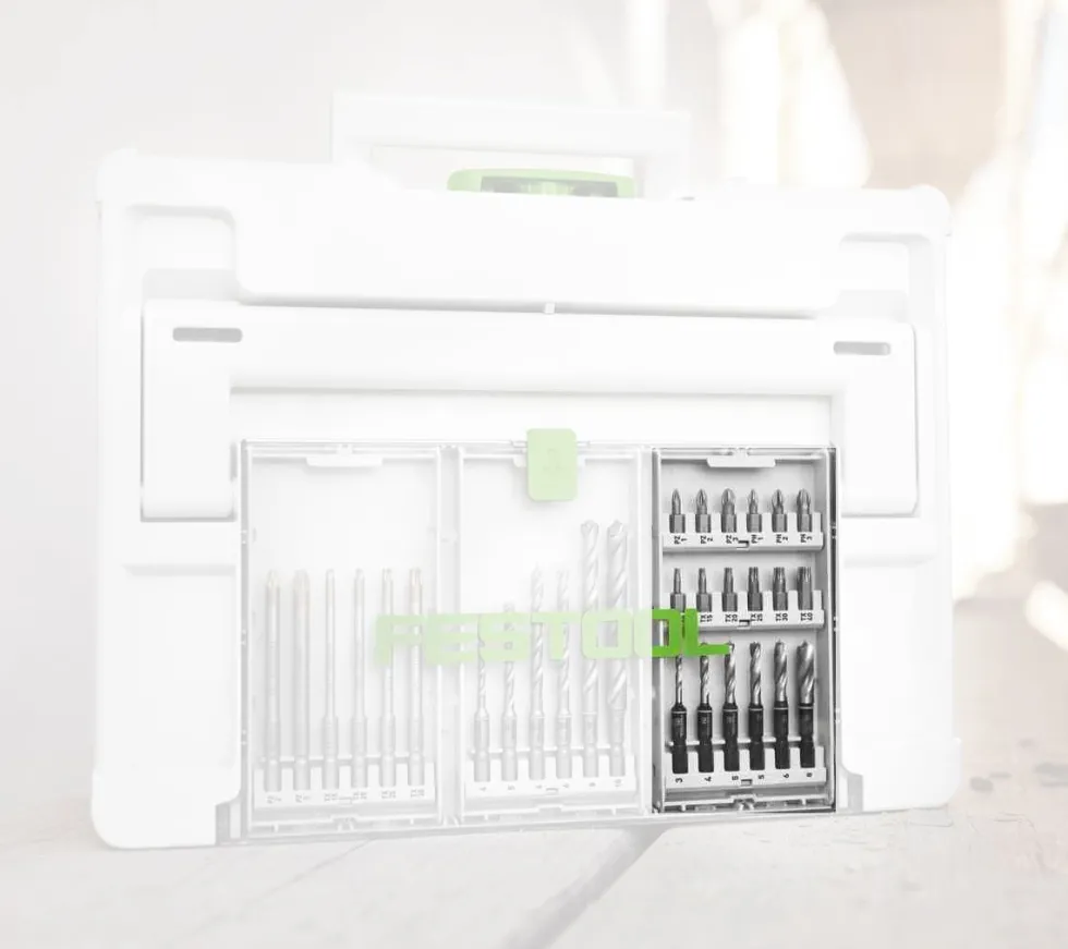 Festool Centrotec Stubby HSS Brad Point Drill Bits - Set of 6 with drivers