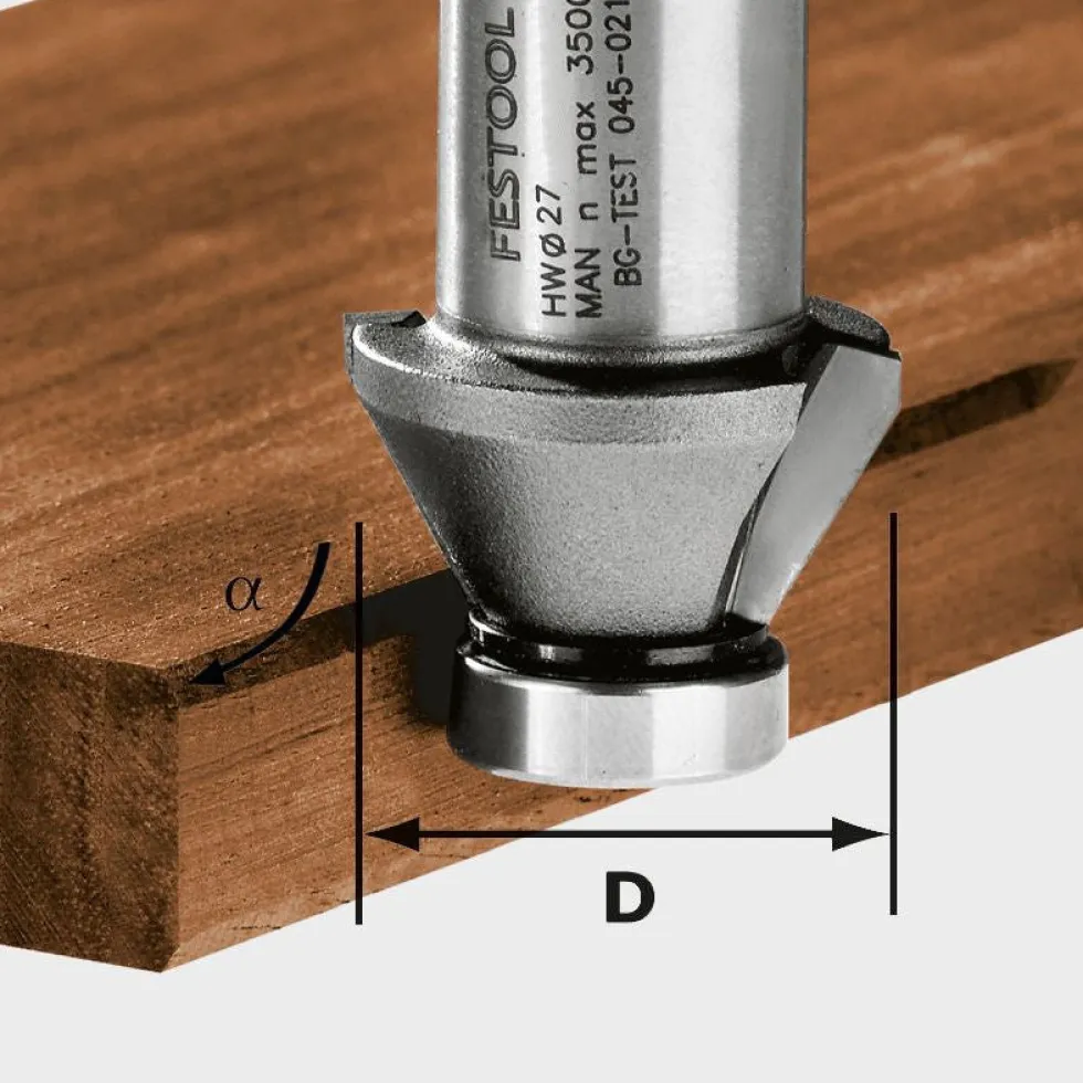 Festool 45° Chamfer Router Bit - Hollow Shank