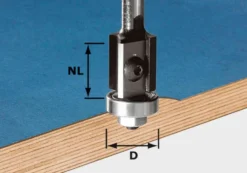 Festool 19mm Insert Flush Trim Router Bit - 8mm shank