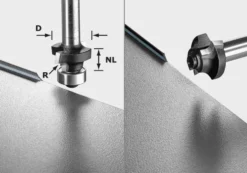 Festool 2mm Roundover Bit - 8mm Shank