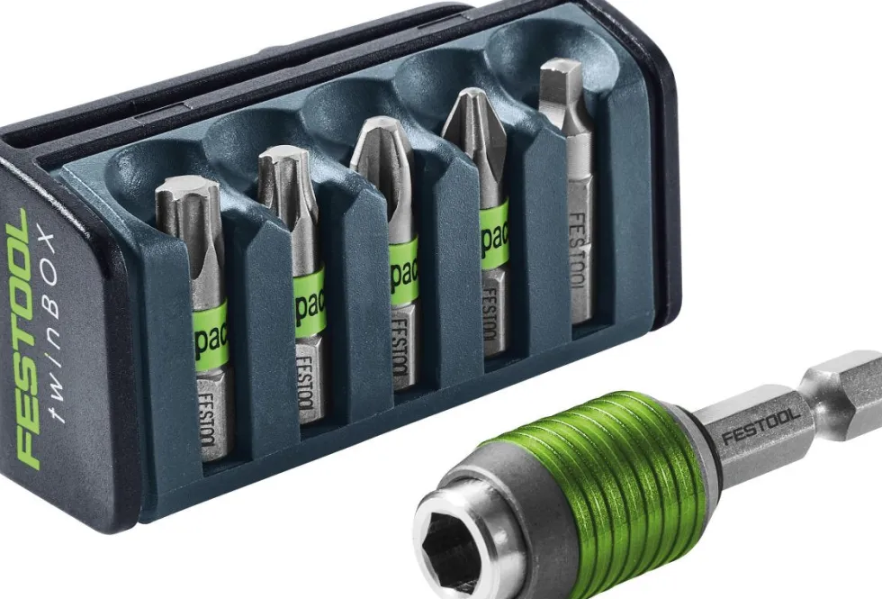 Festool Set of Five Impact Driver Bits with Locking Bit Holder