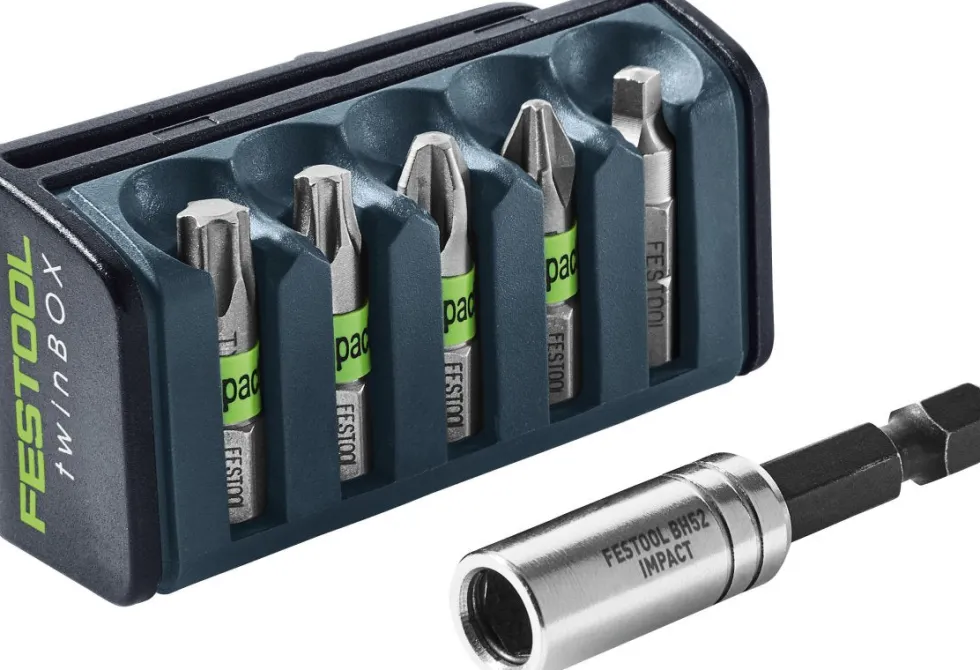 Festool Set of Five Impact Driver Bits with Magnetic Bit Holder