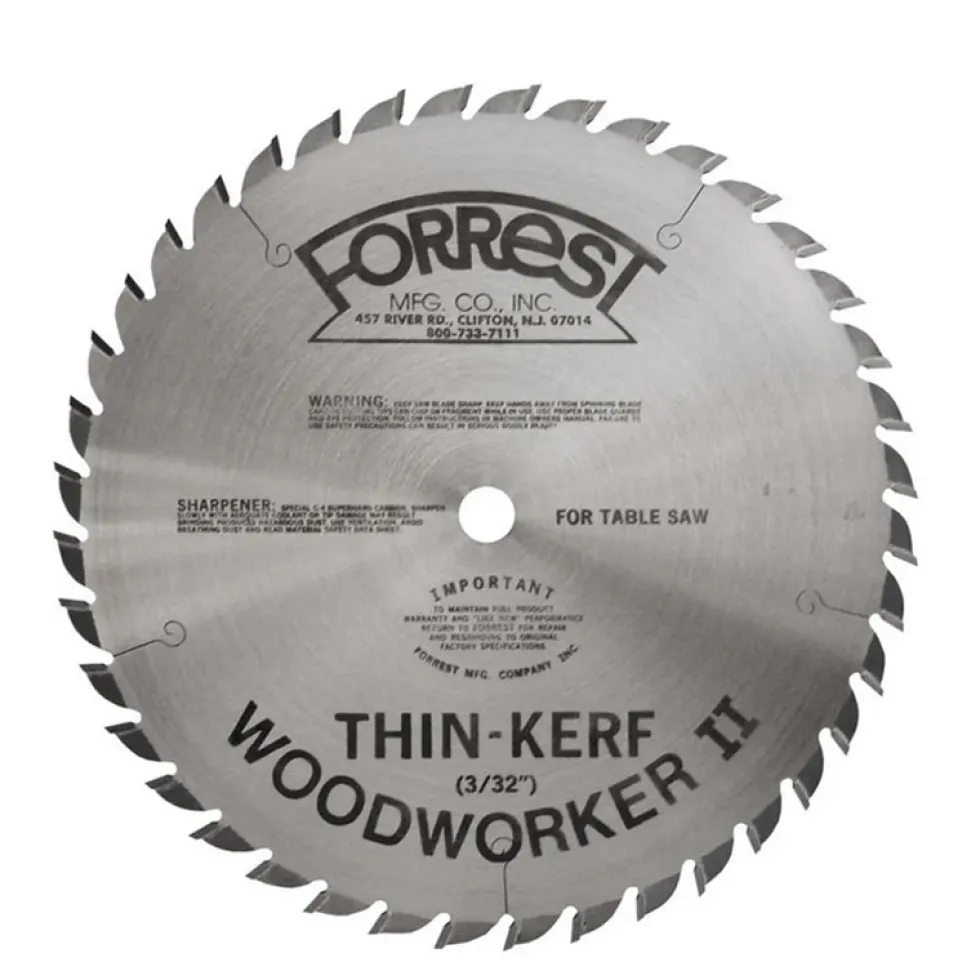Forrest Woodworker II Combination: 8 inch x 40 Tooth - 3/32" Thin Kerf