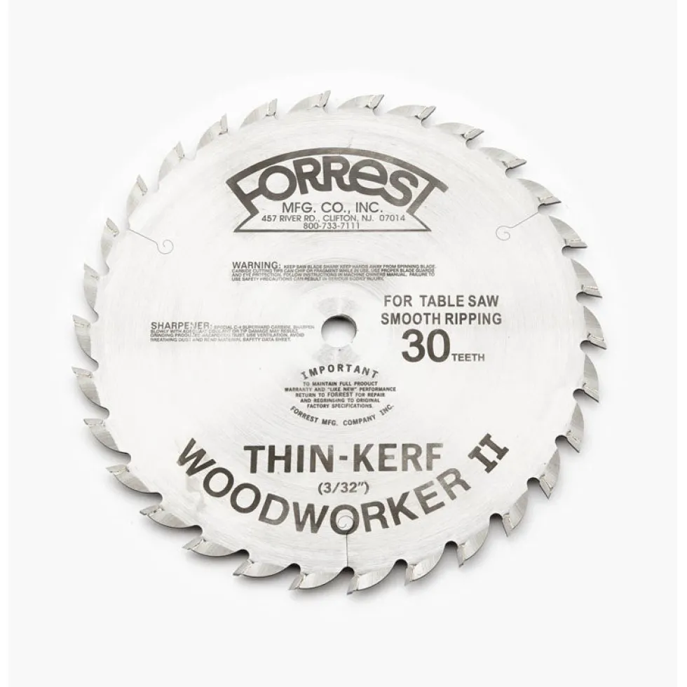 Forrest WWII Thin Kerf Rip Blade - 10in - 30t - 5/8in Arbor