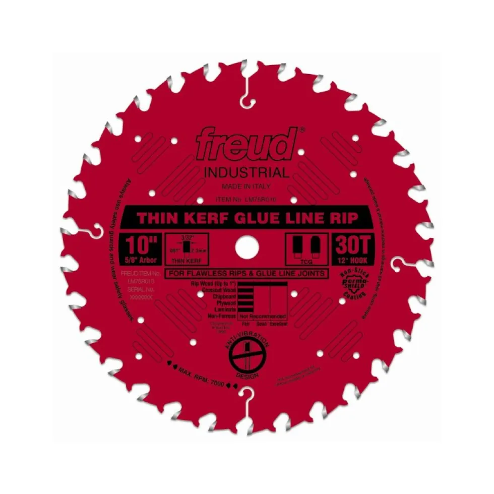 Freud Thin Kerf Glue Line Rip Blade: 10" x 30 Tooth - 3/32" Kerf