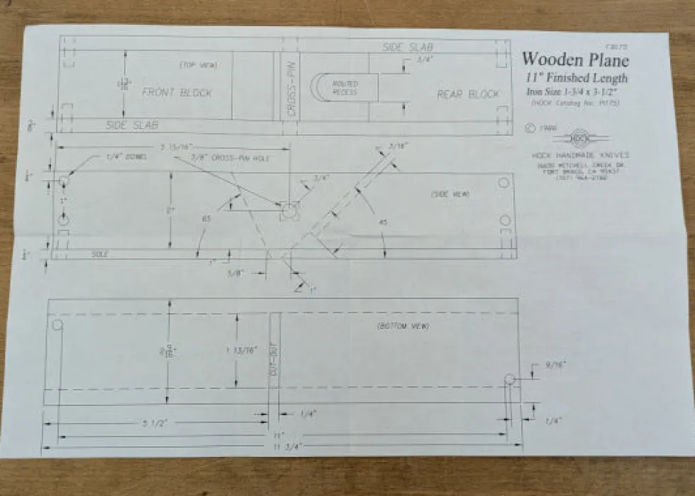 Hock Krenov-style Wooden Plane Plans