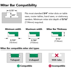 Micro Jig ZeroPlay 750 Miter Bar - Pack of 2