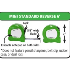 ProCarpenter 6 foot Mini Left & Right Reading Tape