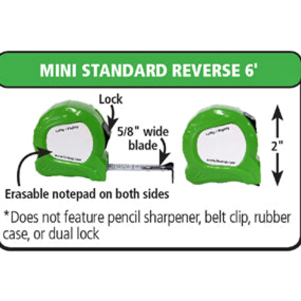 ProCarpenter 6 foot Mini Left & Right Reading Tape