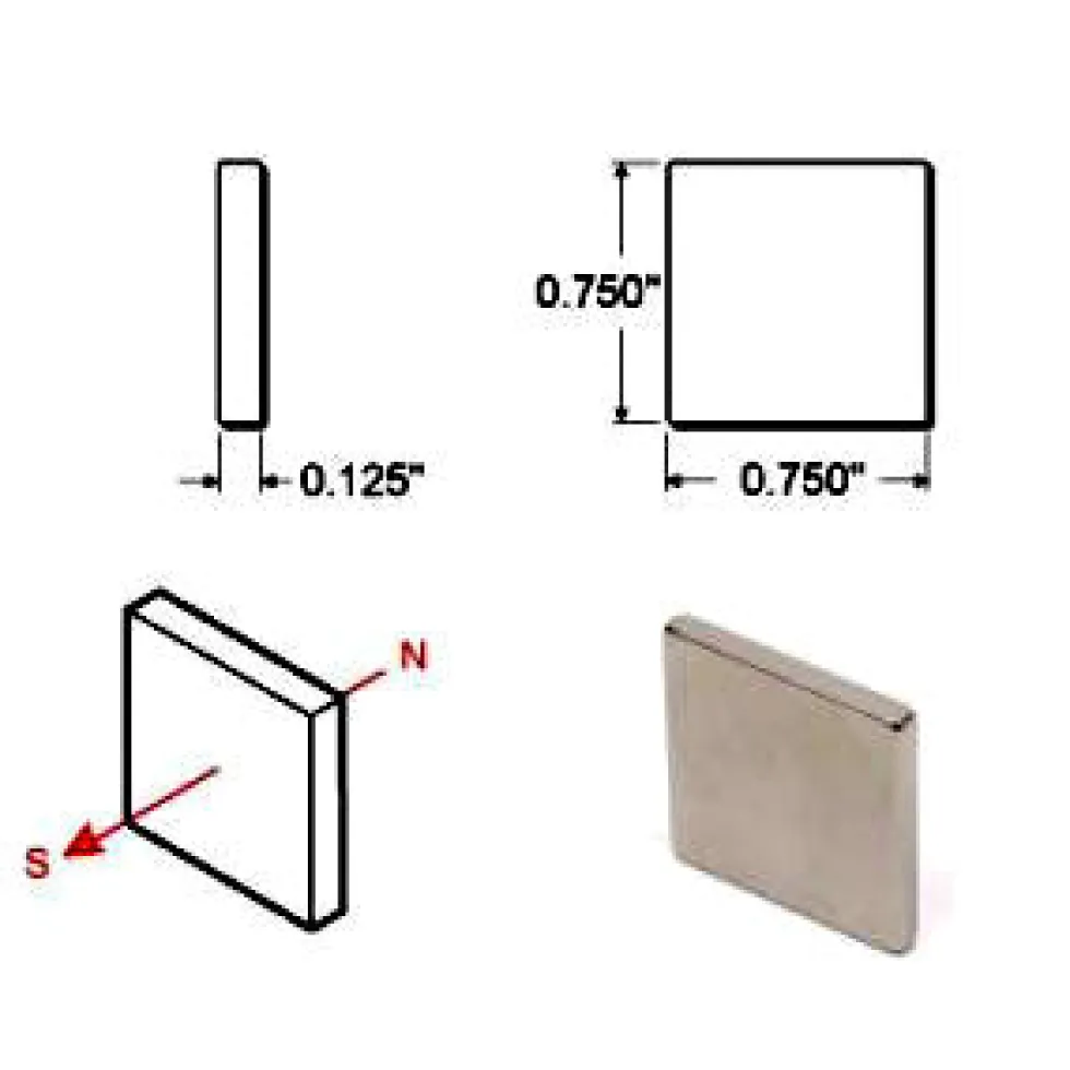 Rare Earth Block Magnets - 3/4 inch - Pack of 6