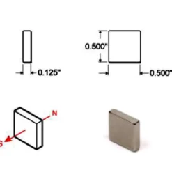 Rare Earth Block Magnets - 1/2 inch - Pack of 10