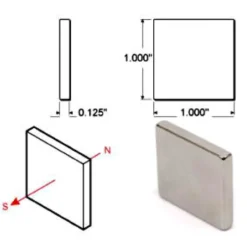 Rare Earth Block Magnets - 1 inch - Pack of 4