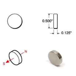 Rare Earth Disc Magnets - 1/2 inch - Pack of 10