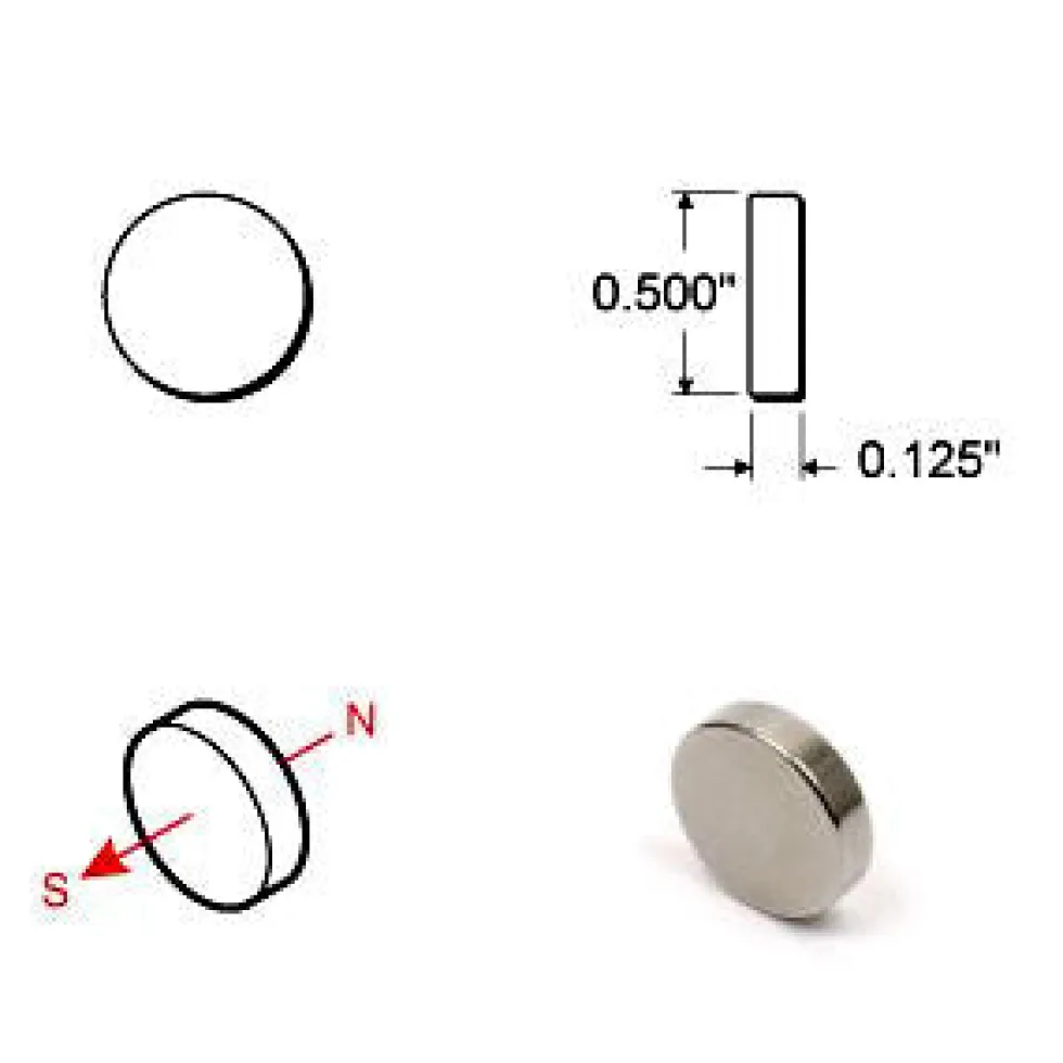 Rare Earth Disc Magnets - 1/2 inch - Pack of 10