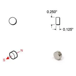 Rare Earth Disc Magnets - 1/4 inch - Pack of 10