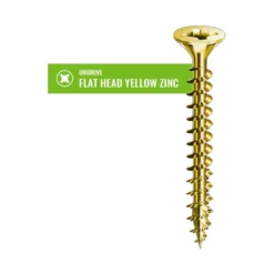 Spax Flat-Head Yellow Zinc Plated Screws - Unidrive - Square Drive