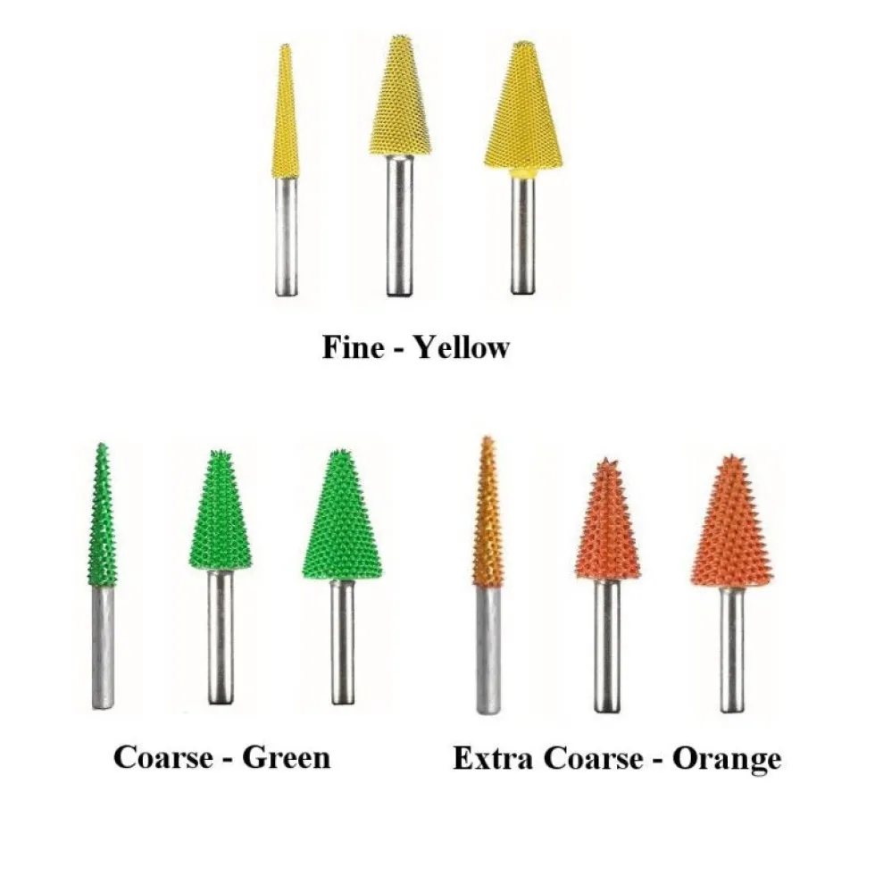 Taper Saburr Tooth Carbide Burrs - 1/4 inch Shank